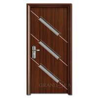 Wooden panel with glass WPC wooden composite door