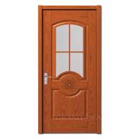 Cheap wooden door interior room door style with glass insert